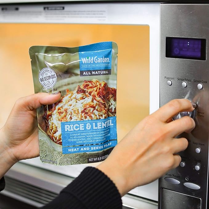 Wild Garden Heat and Serve Pilaf, Rice & Lentil, Fully Cooked, Ready to Eat, Microwavable 8.8 oz, 6