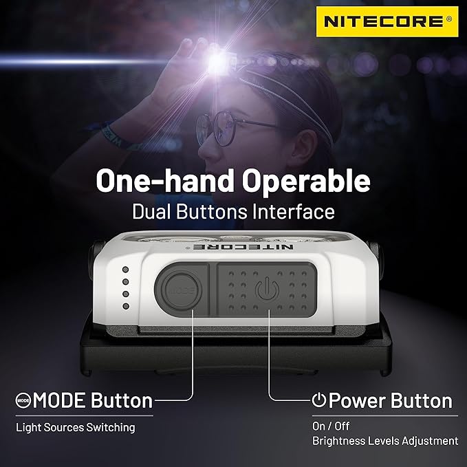 Nitecore NU21 360 Lumen Ultra Lightweight Outdoor Headlamp Dual Beam USB-C Rechargeable Headlight