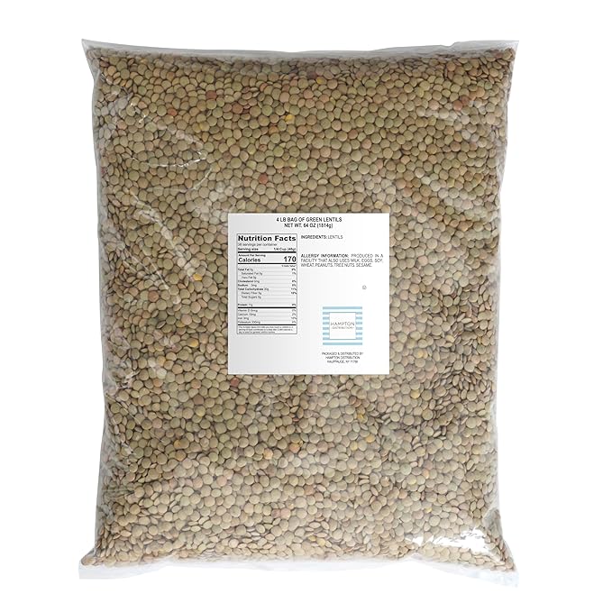 Green Lentils, 4 Pound Bulk Bag