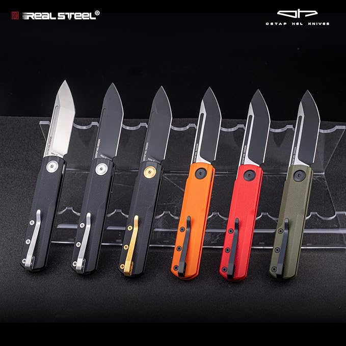 REALSTEEL G-Tanto Pocket Knife,Folding Knives,2.6" Nitro-V Blade,Double Detent Ball Slipjoint