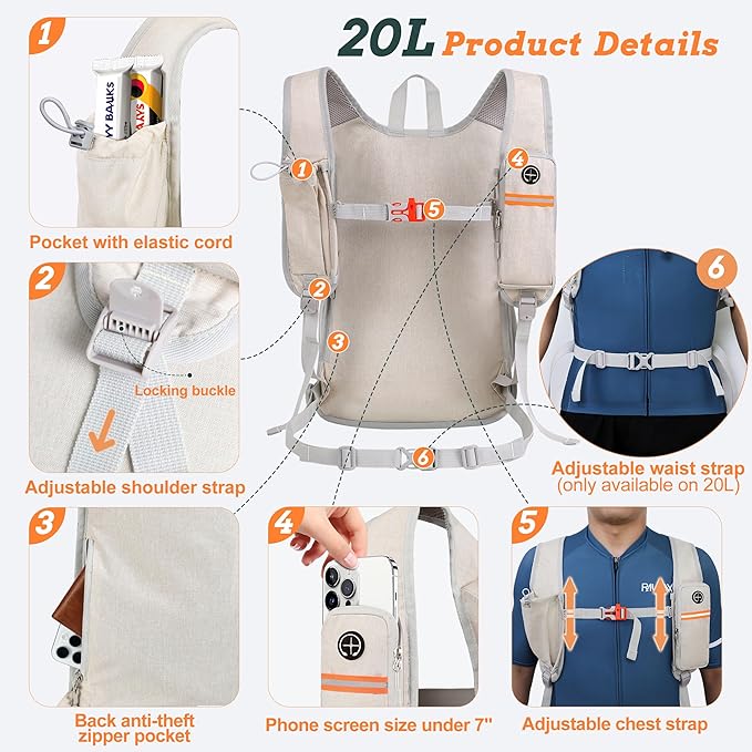 20L Small Hiking Backpack for Men Women Foldable Packable Back Pack Ultralight Hiking Daypack for