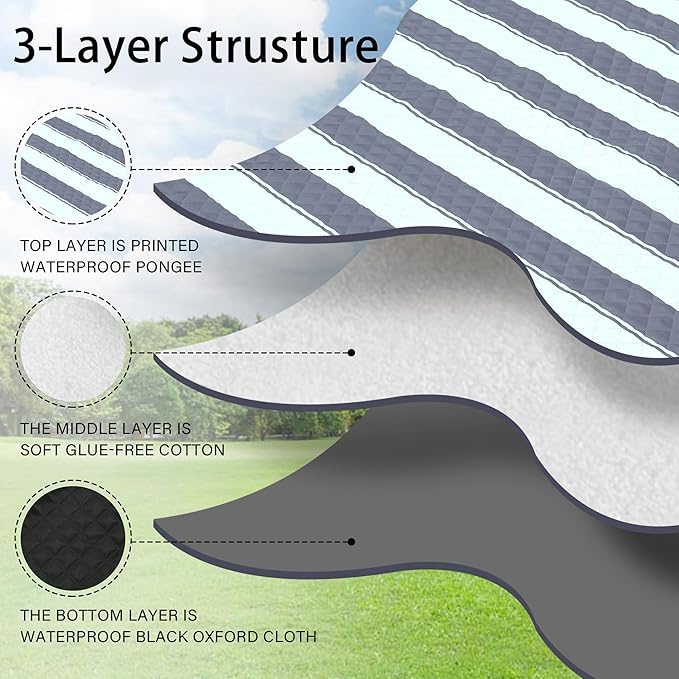 HX&OD Extra Large Picnic Outdoor Blanket, 80”x60” Waterproof Picnic Mat Foldable Camping Blanket