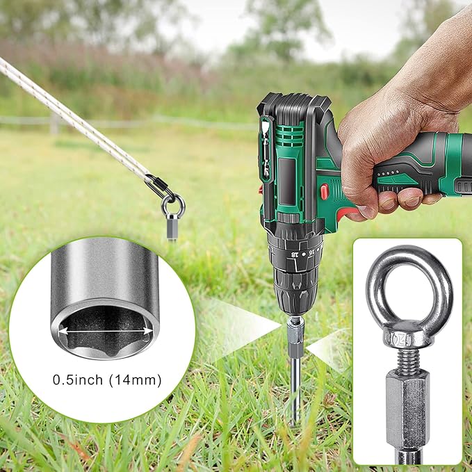 12 Inch Ground Anchors, 8 Pcs Heavy Duty Tent Stakes, Easy to Install and Reusable, for Camping