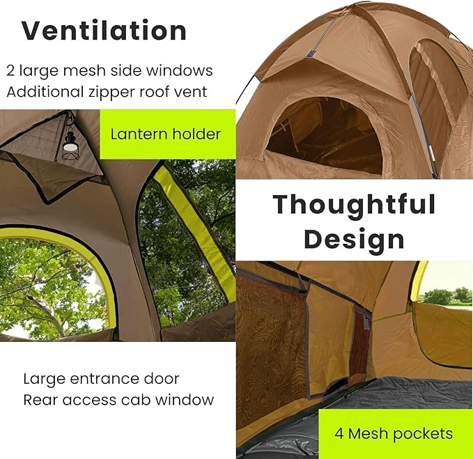 Savvycraft Pickup Truck Tent for Full Size and Mid Size Truck Short Bed and Long Bed, Waterproof