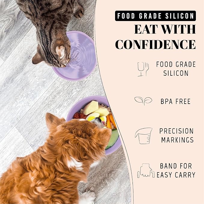 AVERYDAY 50 Oz Travel Dog Bowls with Lids, 2-in-1 Portable Pet Bowls for Food and Water, Leakproof