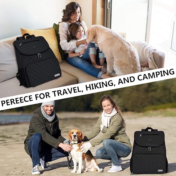 BAGLHER Dog Travel Bag, Airline Approved Pet Supplies Backpack, Dog Travel Backpack with 2 Silicone