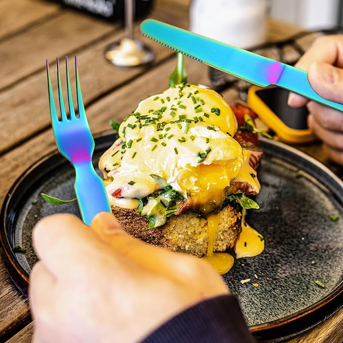 Camping Flatware Colorful Fork Spoon Knife Bottle Opener Silverware Outdoor Portable Cutlery