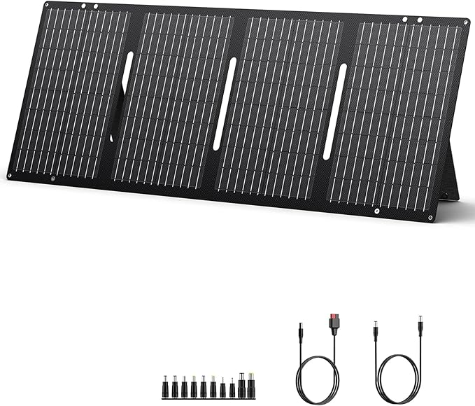 Portable Solar Panel 60W Foldable Solar Charger with DC/USB C/USB A Output DC Cable for Solar Power