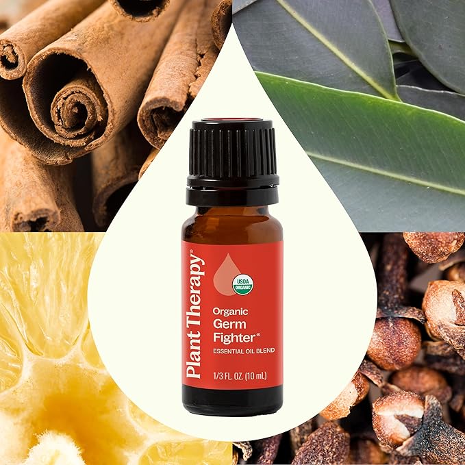 Plant Therapy Organic Fighter Essential Oil Blend 100% Pure, Undiluted, Therapeutic Grade 10 mL