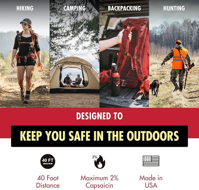 Counter Assault Bear Spray - Bears, Mountain Lions, Coyotes - Long-Range 40ft Distance - Pepper