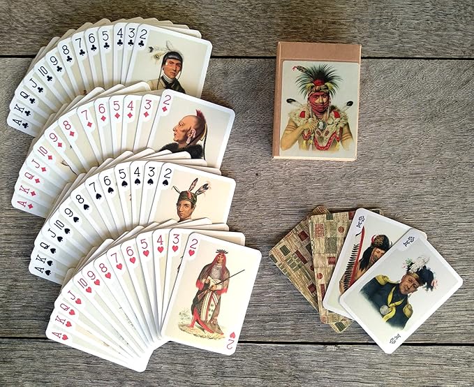 Indians Playing Cards (Poker Deck 54 Cards All Different) Vintage Retro Native American Portraits