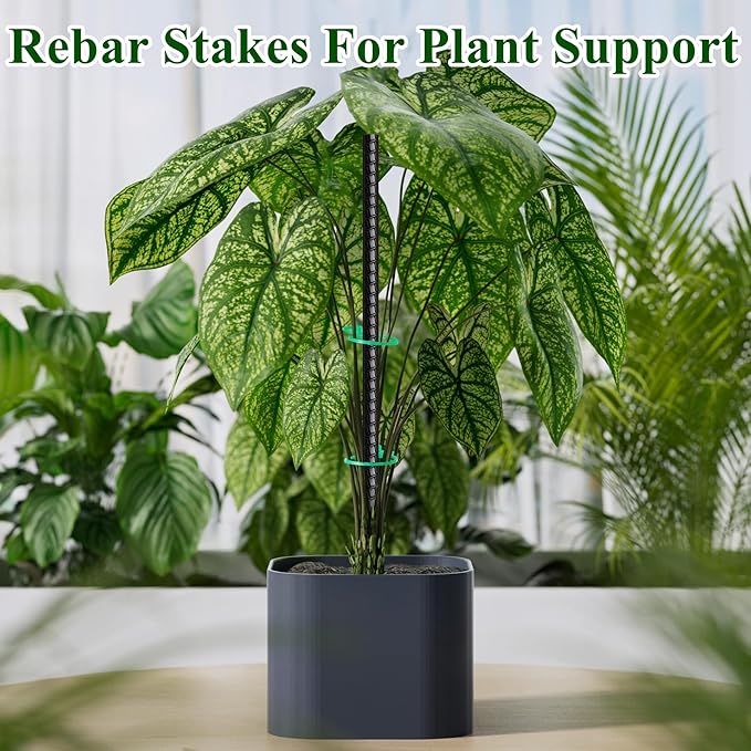 16 Inch Rebar Stakes 30 Pack Heavy Duty Ground Anchors with Chisel Point End Long Straight Steel