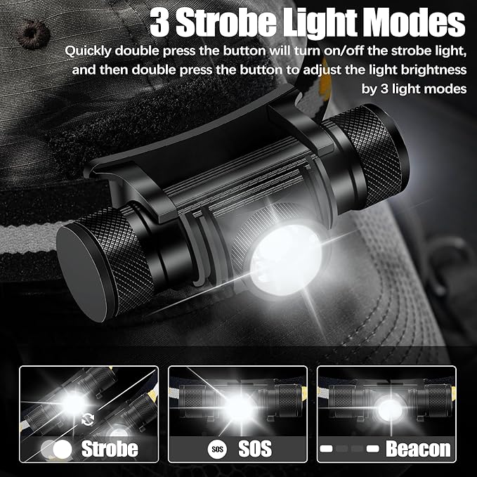 Headlamp Rechargeable, 1200 Lumen Zoomable LED Head Lamp for Adults, IP66 Waterproof Rechargeable