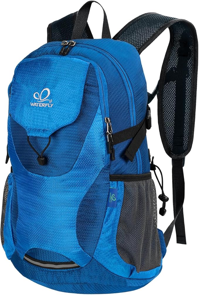 WATERFLY Lightweight Packable Hiking Backpack: 30L Foldable Travel Daypack Ultralight Camping Day