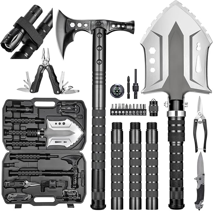 Camping Shovel Axe Outdoor Survival Shovel Set with High Carbon Steel Camping Gear for Men Outdoor