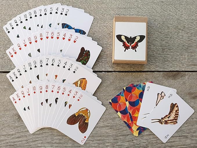 BEAUTIFUL BUTTERFLY Playing Cards (Poker Deck 54 Cards All Different) Colorful Butterflies Moths