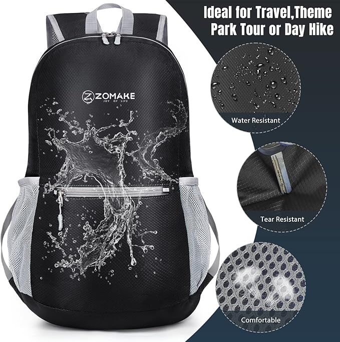 ZOMAKE Ultra Lightweight Hiking Backpack 20L, Packable Small Backpacks Water Resistant Daypack for