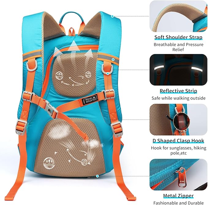 Small Hiking Backpack, 20L Lightweight Travel Backpacks For Men Women, Water Resistant Outdoor Day