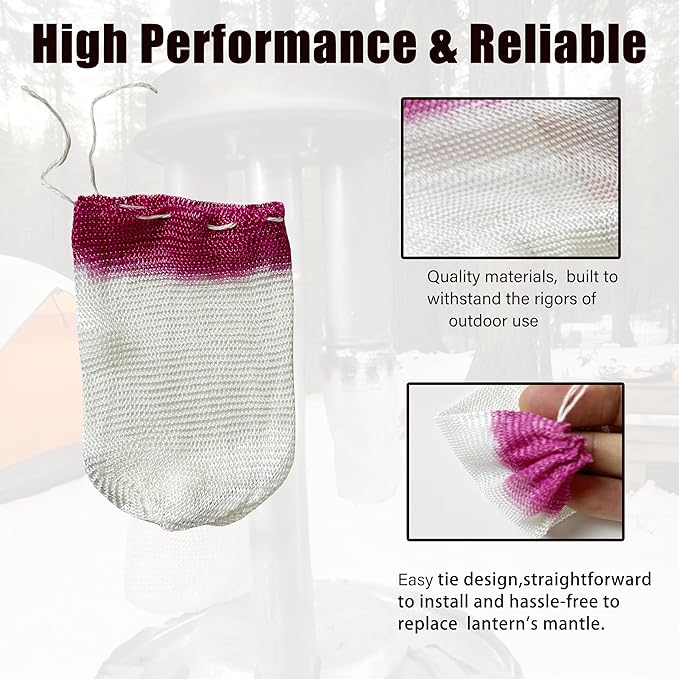 20PCS Propane Lantern Mantles, 2x3.3 Inches, String Tie Style for Camping and Outdoor Gas