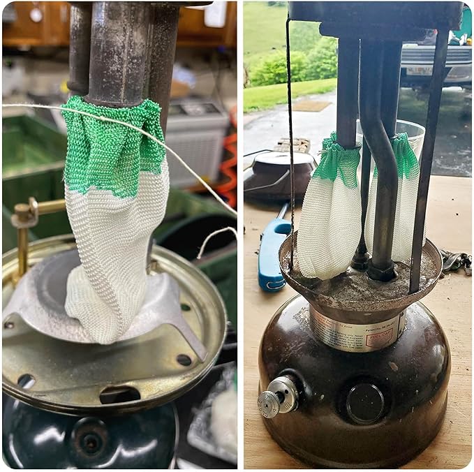 10pcs Propane Lantern Mantles String Tie Lantern Mantles for Outdoor Camping Lantern Natural Fueled