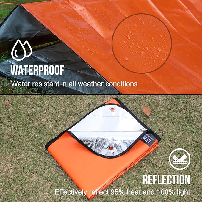 LYN Heavy Duty Emergency Blanket Survival Gear Waterproof Insulated Blanket Emergency Tarp for
