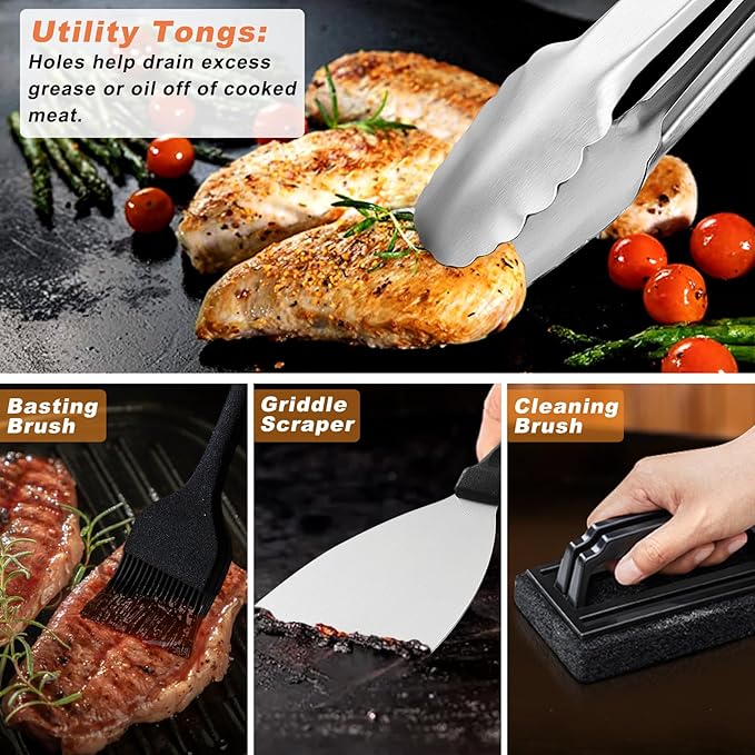 27 PCS Griddle Accessories Kit, Flat Top Grill Accessories Set for Camping, Professional Grill
