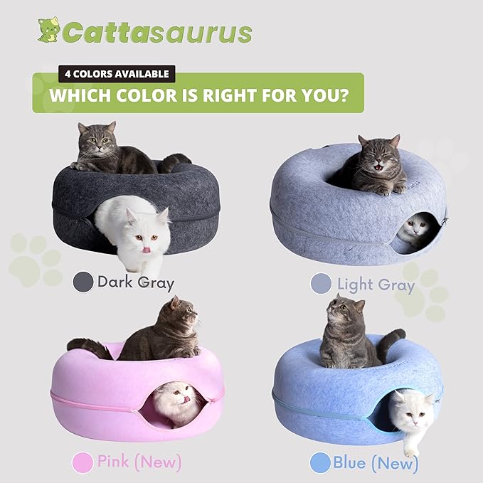 CATTASAURUS Peekaboo Cat Cave for Multiple & Large Cats Up to 30-45 Lbs, Scratch Detachable &