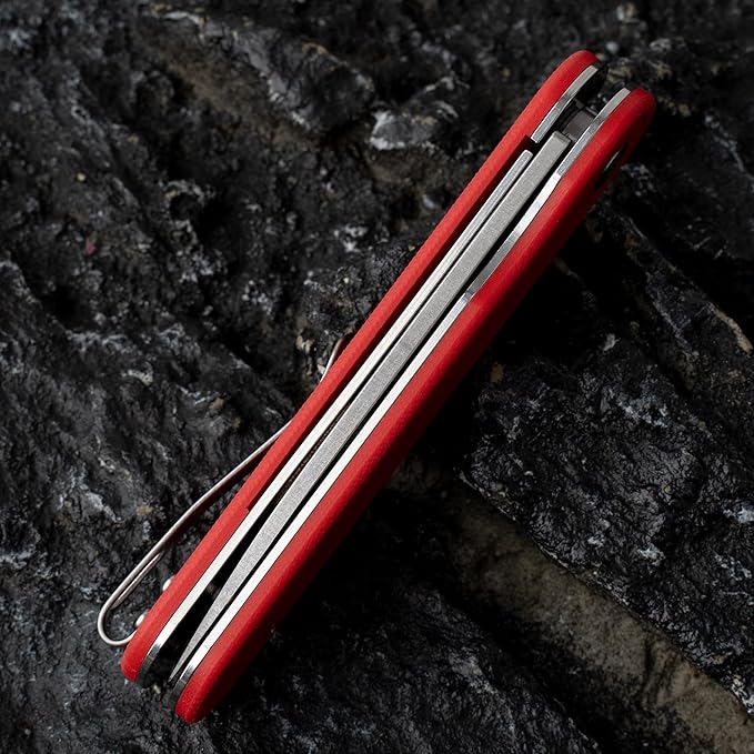G040 Pocket Knife, 2.75'' D2 Steel Blade G10 handle, Small EDC Knife with Pocket Clip for Men