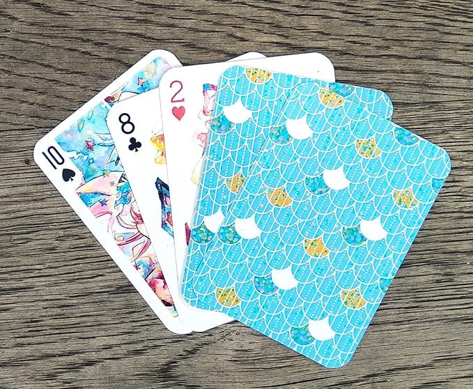 Kawaii Anime Girls Playing Cards (Poker Deck 54 Cards All Different) Cute Watercolor Japan Manga