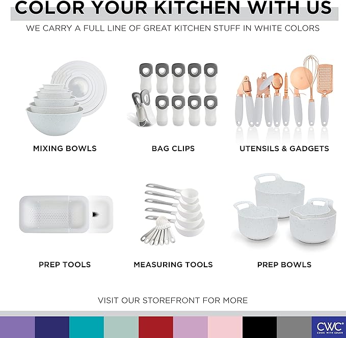 COOK WITH COLOR Silicone Cooking Utensils, Kitchen Utensil Set, Easy to Clean Silicone Kitchen