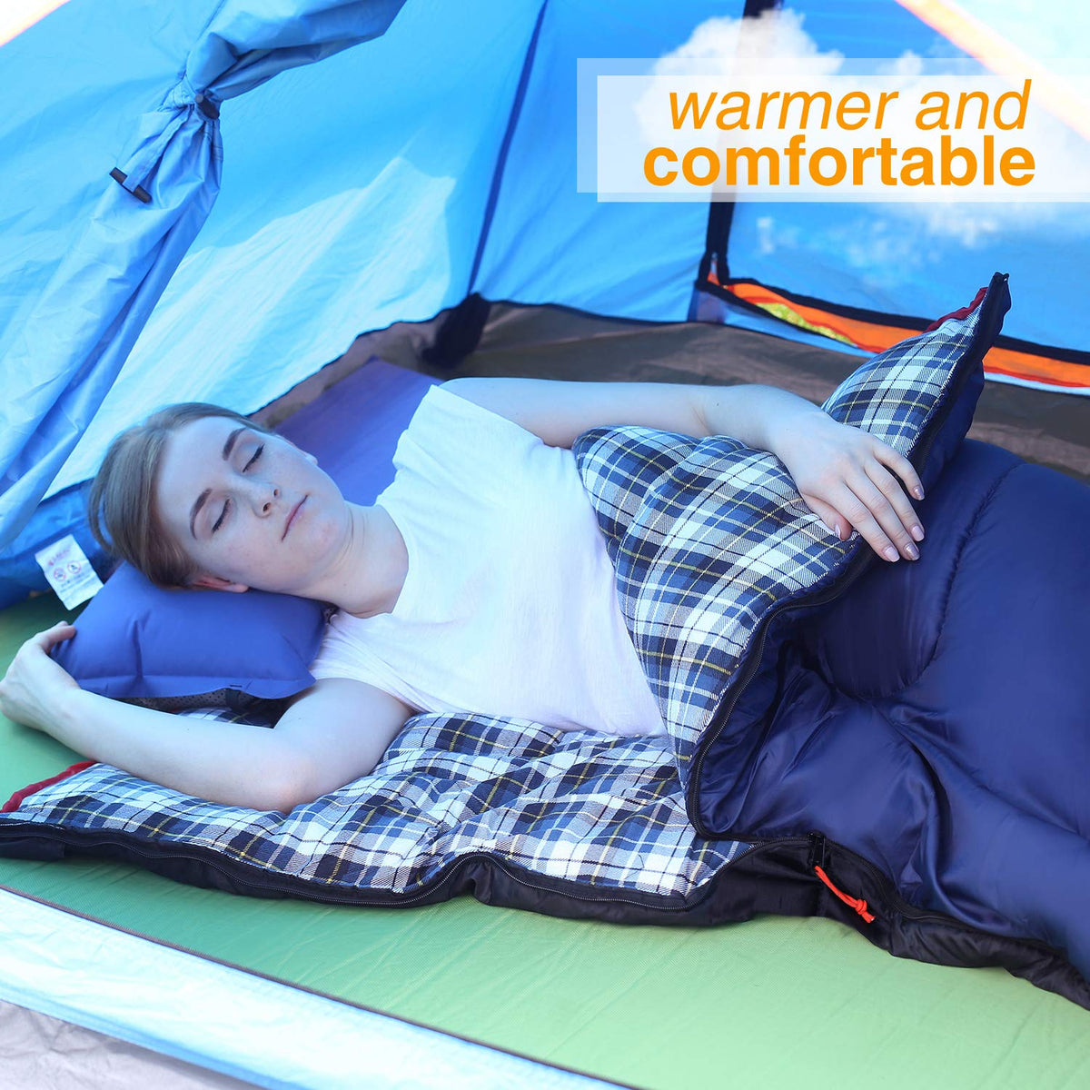 REDCAMP Sleeping Bag - 33 Inches, Navy Blue - product view 6