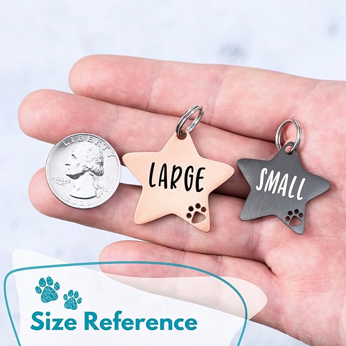 Ultra Joys Dog Tags Personalized for Pets - Hollow Paw Custom Pet ID Tag - Engraved Dog Tag for
