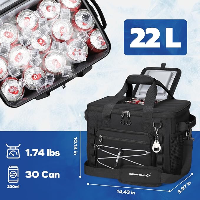 Maelstrom Soft Sided Cooler Bag, 30/40 Can Collapsible Insulated Ice Chest, Large Leakproof Camping