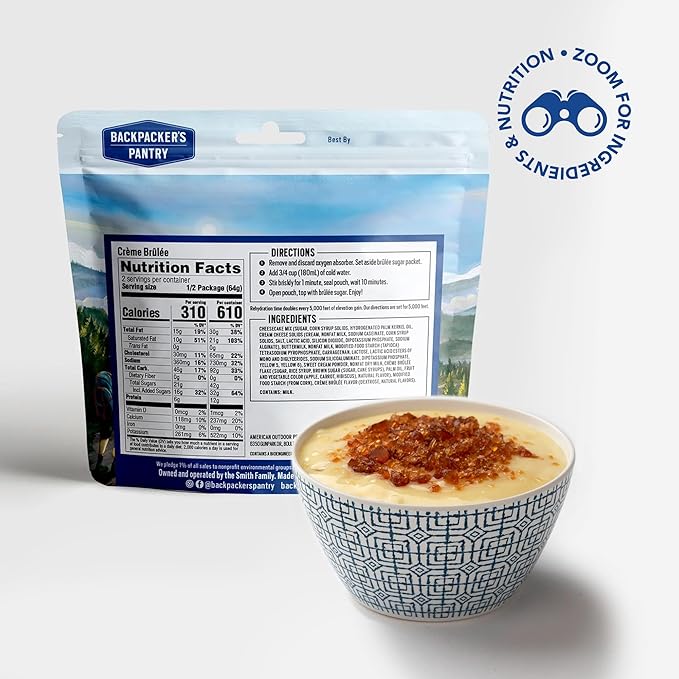 Backpacker's Pantry Creme Brulee - Freeze Dried Backpacking & Camping Food - Emergency Food - 12