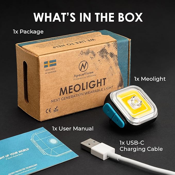 MEOLIGHT 500 Lumen Light for Running, Dogs, Walking - Wearable Flashlight Chest LED Safety Light