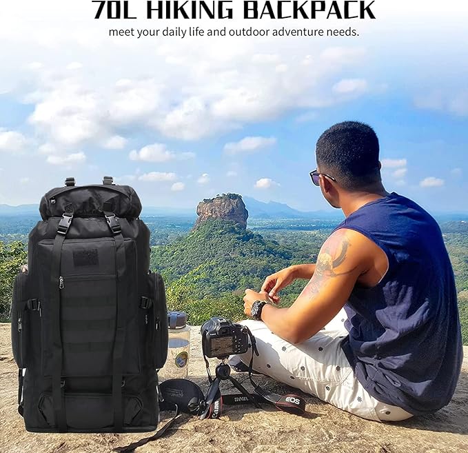 Hiking Backpack for Men 70L/100L Camping Backpack Military Rucksack Molle 3 Days Assault Pack for