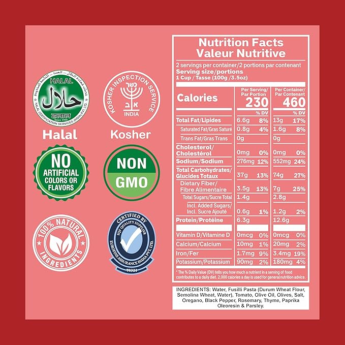 Pasta Zing Microwavable Arrabbiata Pasta, Pack of 7, 7.05 Ounce | Ready To Eat in 60 Sec | Made