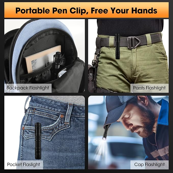 5PCS LED Pen Flashlight, Mini Pen Lights with Clip, Pocket Pen Flashlight Torch for Nurses, Small