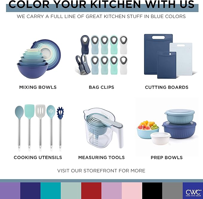 COOK WITH COLOR Silicone Cooking Utensils, Kitchen Utensil Set, Easy to Clean Silicone Kitchen