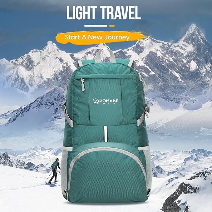 ZOMAKE Lightweight Packable Backpack 35L, Light Foldable Backpacks Water Resistant Collapsible