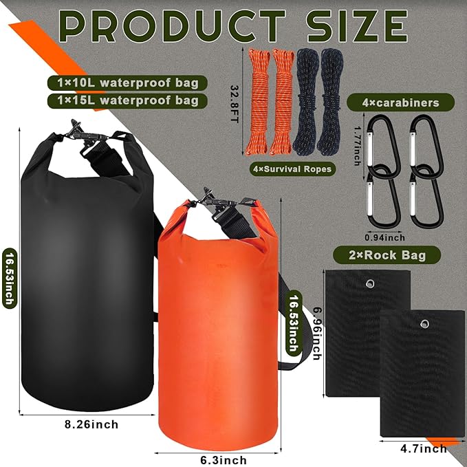Bear Food Bag Hanging System, 2 Sets Camping Bear Bag Kit Waterproof Bear Protection Bag with