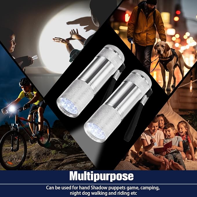 VIHOSE 12 Pcs Mini Flashlights Bulk, Bright Aluminum Handheld Flash Lights with Lanyard, Small LED