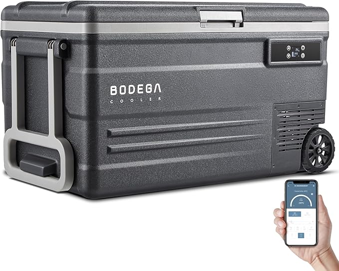 BODEGACOOLER 12 Volt Car Refrigerator,80 Quarts Portable Fridge,75L RV Freezer Single Zone,with APP