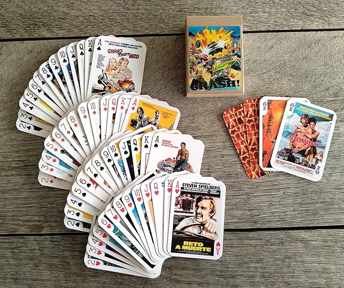 CARSPLOITATION Playing Cards (Poker Deck 54 Cards All Different) Vintage Retro Car Crash Bikers