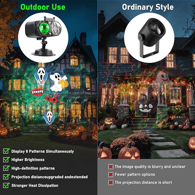 2025 Upgraded Holiday Projectors, Brighter Halloween Decorations Projector Lights, Christmas