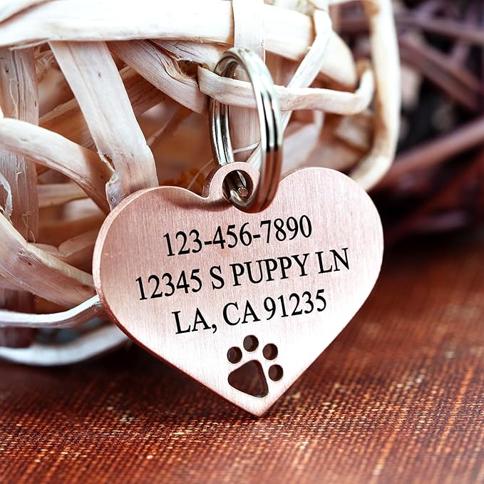 Ultra Joys Dog Tags Personalized for Pets - Hollow Paw Custom Pet ID Tag - Engraved Dog Tag for