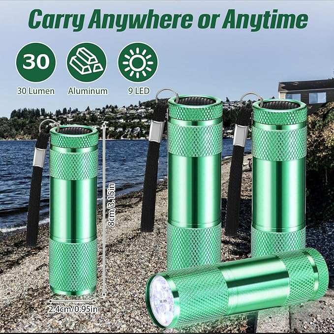 VIHOSE 20 Pcs Mini Flashlights Bulk, Bright Aluminum Handheld Flash Light with Lanyard Small LED