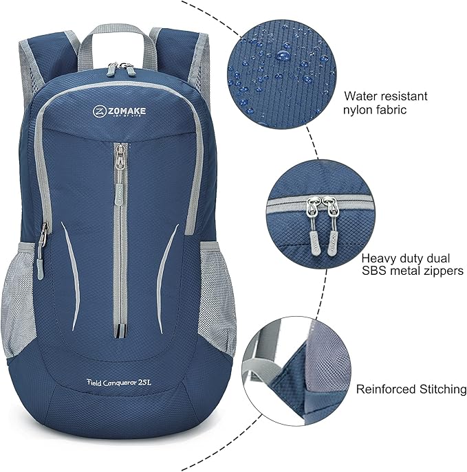 ZOMAKE Ultra Lightweight Packable Backpack 25L - Foldable Hiking Backpacks Water Resistant Small