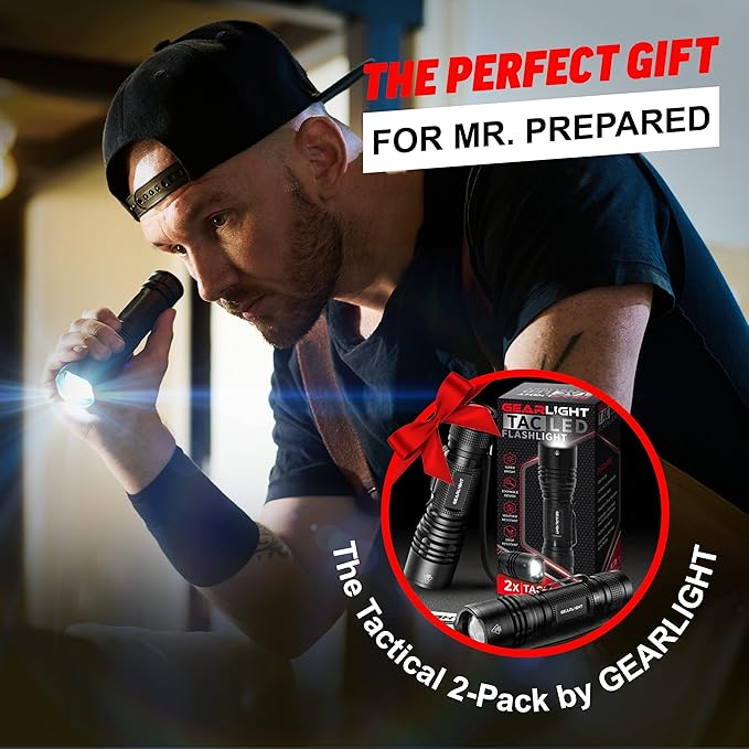 GearLight LED Tactical Flashlights High Lumens - Mini Flashlights for EDC Carry - Compact Powerful