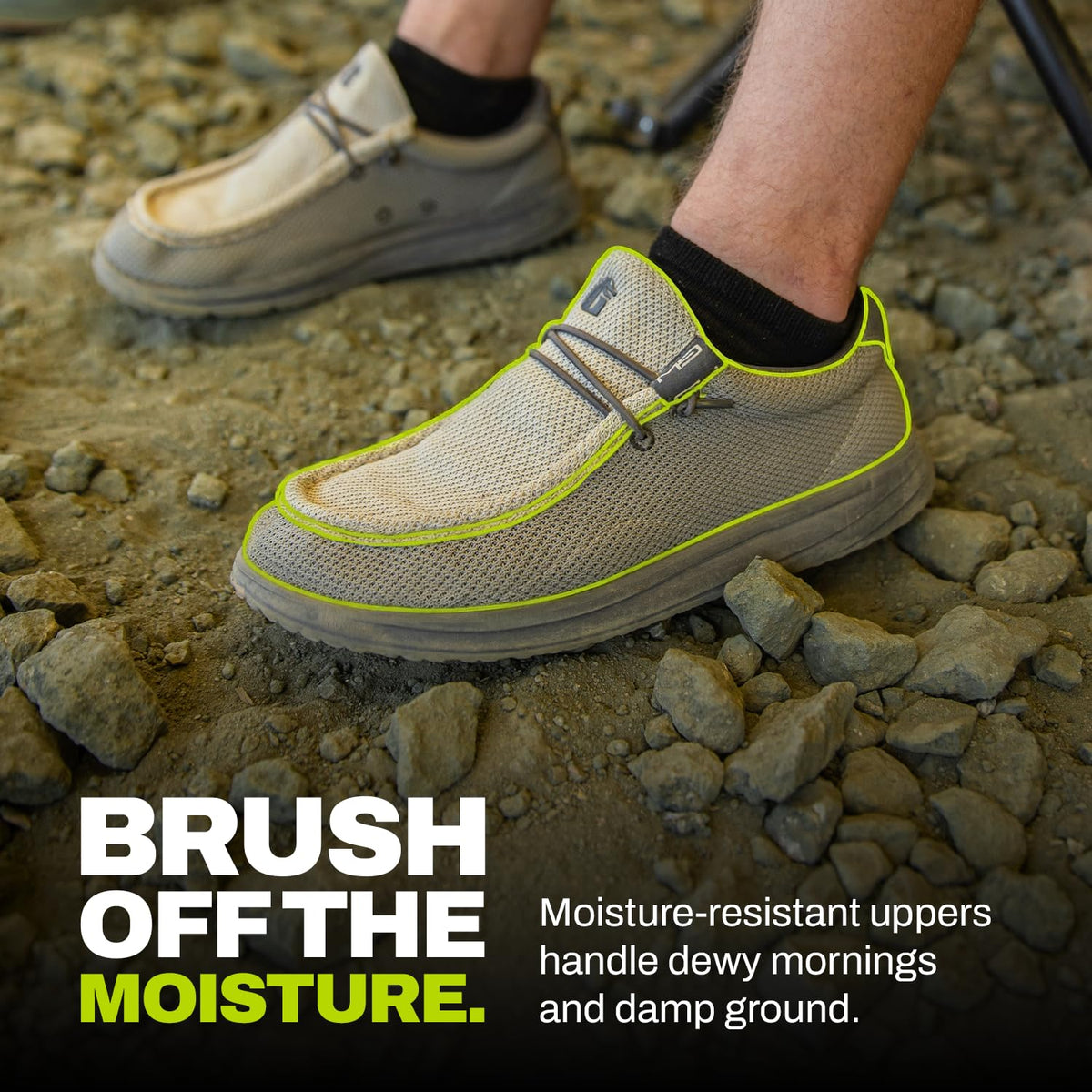 Gator Waders Mens Camp Shoes - Lightweight Slip-On Outdoor Loafers for Men with Elastic Laces